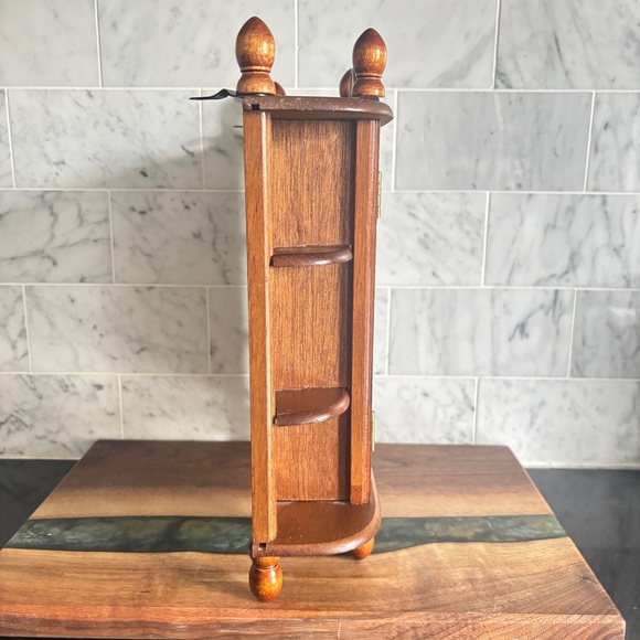 Vintage 11.75” Wood and Glass Curio Display Cabinet - Table Top or Wall Hanging - Picture 7 of 10